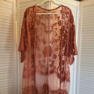 Polagram S/M Rose Western Lace Kimono Shawl